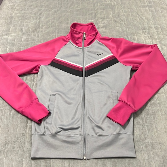 Nike Jackets & Blazers - Nike Track Jacket, Retro, Pink, Gray, Pockets, Size S